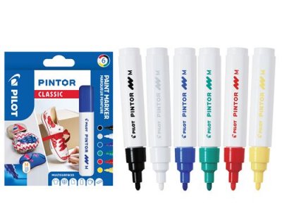 PILOT Marqueur Pintor classic pointe moyenne - Pochette de 6