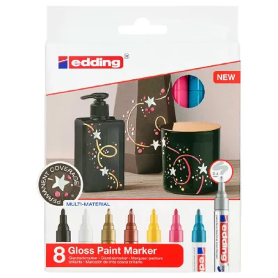 EDDING Marqueurs Peinture 750 Pointe Medium - Couleurs assorties - 8 pcs