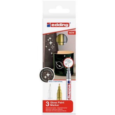 EDDING Marqueurs Peinture  751 Pointe Fine - M&eacute;tallique - 3 pcs
