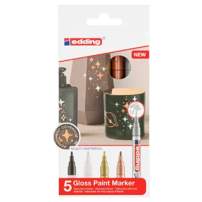 EDDING Marqueurs Peinture  751 Pointe fine - M&eacute;tallique - 5 pcs