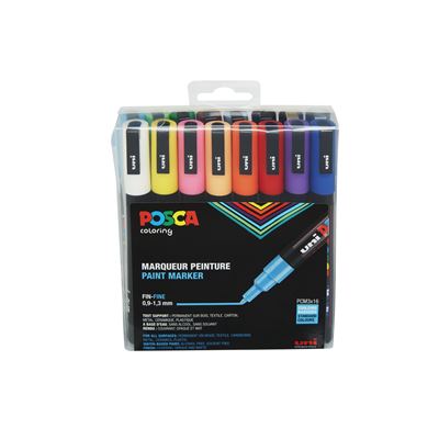 POSCA Marqueurs  pc3m conique fine dark 16 pi&egrave;ces - 