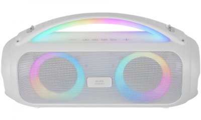 MARS GAMING  Enceintes nomade Bluetooth MS-Pulse RGB (Blanc)