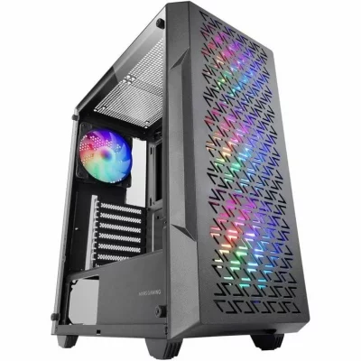 MARS GAMING  MC-GEO ATX Boitier Gaming 4x Ventilateurs FRGB 12cm Avant Mesh Verre Tremp&eacute; Noir