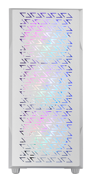 MARS GAMING  MC-GEO ATX Boitier Gaming 4x Ventilateurs FRGB 12cm Fa&ccedil;ade Mesh Verre Tremp&eacute; Blanc