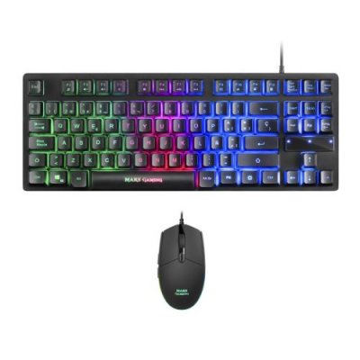 MARS GAMING  MCPTKL, Pack Clavier Souris RGB Gamer - TKL, Layout PT