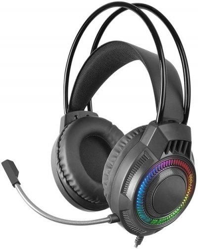 MARS GAMING  MH124 Casque de jeu FRGB Microphone flexible Contr&ocirc;le du volume multiplateforme Noir