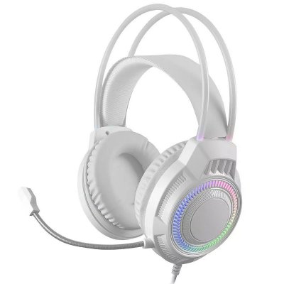 MARS GAMING  MH124 Casque de jeu FRGB Microphone flexible Multiplateforme Contr&ocirc;le du volume Blanc