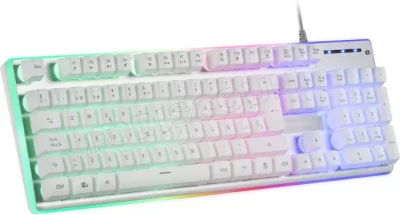 MARS GAMING  MK220W clavier USB AZERTY Fran&ccedil;ais Blanc - Neuf