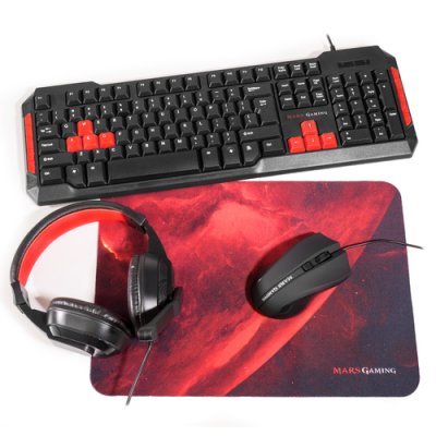 MARS GAMING  Mrcp1 4 In 1 Combo Noir Spanish QWERTY