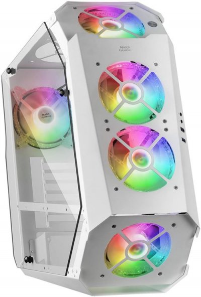 MARS GAMING  Premium Mc51 Rgb Crystal Tower Case Blanc