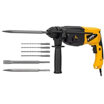 VITO Marteau perforateur 850W SDS-Plus 2.75 Joules 3 Forets + 2 Burins Frappe 5200 coups/min