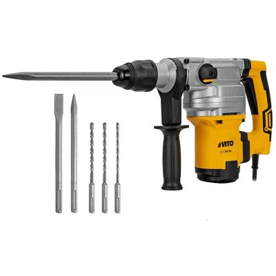 VITO Marteau perforateur burineur 1050W SDS MAX 9 joules Burins et Forets inclus Mallette  