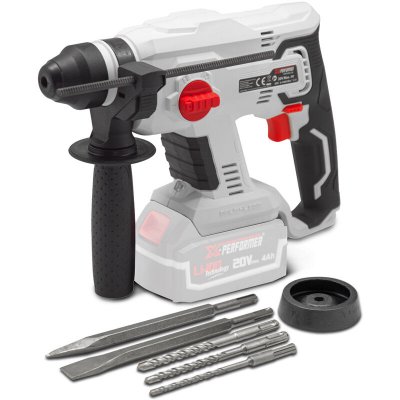 X PERFORMER Marteau perforateur sans fil 20V avec moteur &agrave; induction livr&eacute; sans batterie X-performer