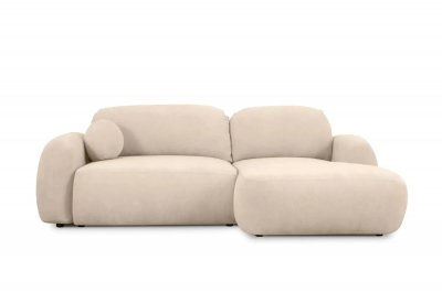CASANOVA PARIS Martin - Canap&eacute; D'angle Tissu Chenille 3 Places Beige Droit