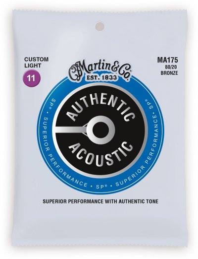 MARTIN STRINGS MARTIN Cordes Authentic, Custom Light, 80/20