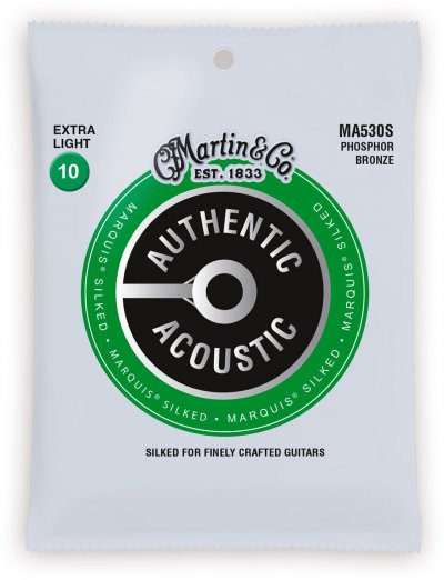 MARTIN STRINGS MARTIN Cordes Authentic Silked, Extra Light, 92/8