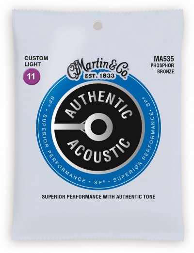 MARTIN STRINGS Martin Ma535 - Jeu De Cordes Guitare Acoustique - Authentic Sp Phosphore Bronze - Custom Light 11-52
