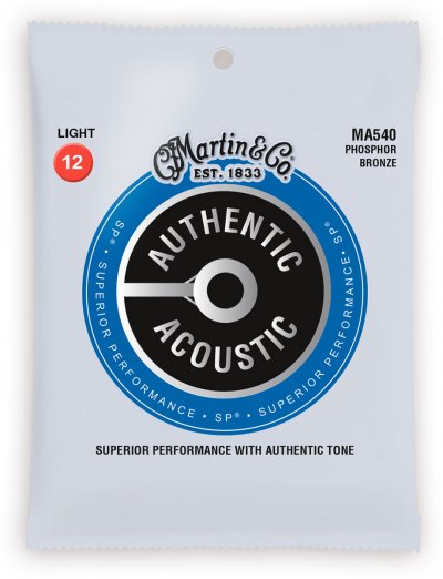 MARTIN  Ma540 - Jeu De Cordes Guitare Acoustique - Authentic Sp Phosphore Bronze - Light 12-54