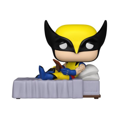 FUNKO Marvel - Figurine POP! Deluxe Wolverine dans le lit (Meme) 9 cm