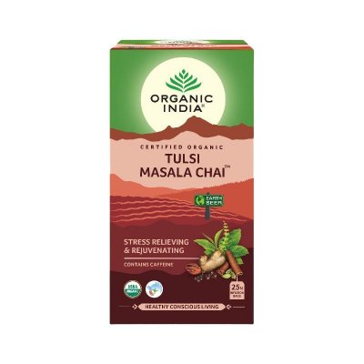 ORGANIC INDIA Masala Chai avec Tulsi (25 paquets, 2,1 g), Tulsi Masala Chai Bio Inde