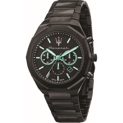 MASERATI  Montre &agrave; affichage analogique noir / turquoise