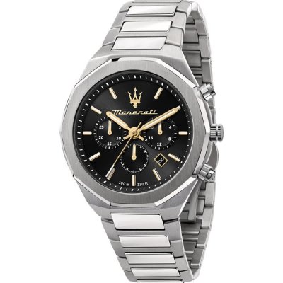 MASERATI  Montre Stile 45 Mm Chro Black Dial Br Ss