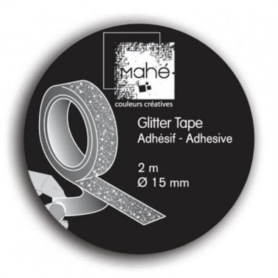 MAHE Masking tape - Glitter - Argent - 15mm x 2m