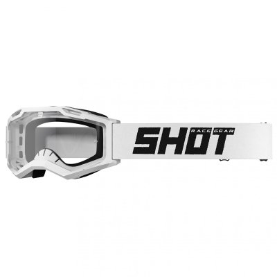 NUIT DE COTON Masque cross Shot Assault 2.0 Solid blanc brillant- &eacute;cran transparent