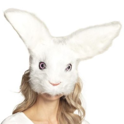 BOLAND BV Masque de Lapin Blanc Peluche