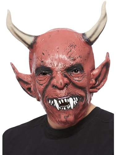 PL RH SMITH & SONS WIGMAKERS LTD TRADING AS SMIFFY S, Masque Demon Avec Cornes Rouge En Latex - Rouge - Taille Unique