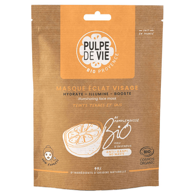 PULPE DE VIE Masque Tissu Visage Bio Eclat & Energie - Margar'&Eacute;clat - 