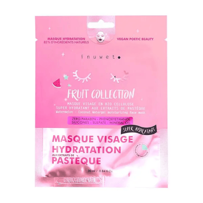 INUWET Masque Visage Hydratant - Pasteque, Biocellulose -  - Masque