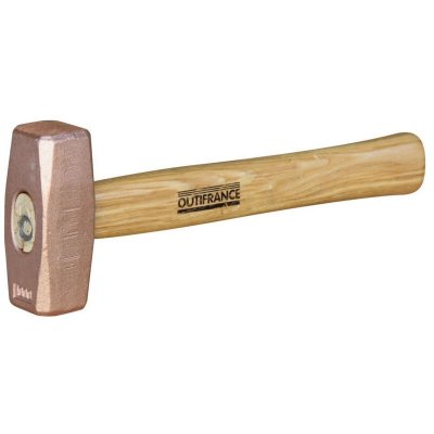 OUTIFRANCE Massette cuivre 500g  - manche bois - poids net 500g