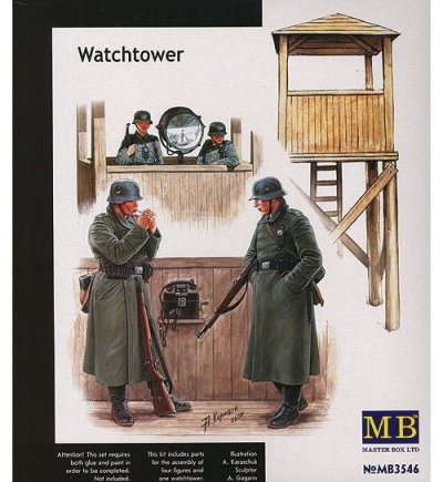 MASTERBOX Master Box Tour de guet de la 2&egrave;me GM allemande avec gardes- 1/35 -