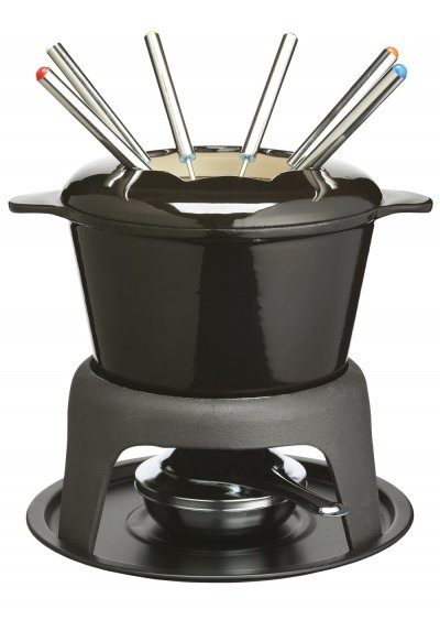 MASTERCLASS Master class service &agrave; fondue 6 fourchettes fonte &eacute;maill&eacute;e noir