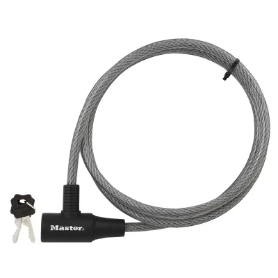 MASTER LOCK  8154EURD Cable Antivol V&eacute;lo avec Serrure &agrave; Cl&eacute;, 1,8 m C&acirc;ble
