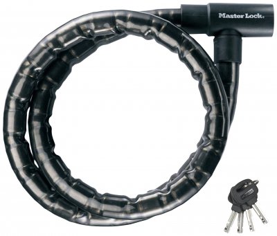 MASTER LOCK  C&acirc;ble antivol &agrave; cl&eacute; Acier 1,2 m x 22 mm 8115EURDPS
