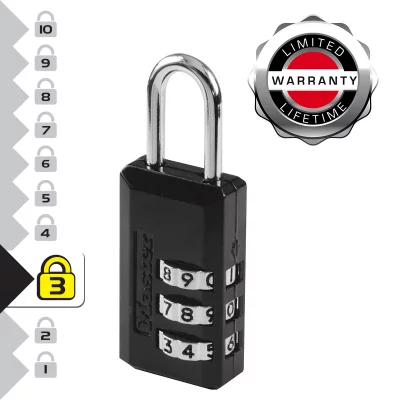 MASTER LOCK  cadenas &agrave; combinaison finition noire 20 mm