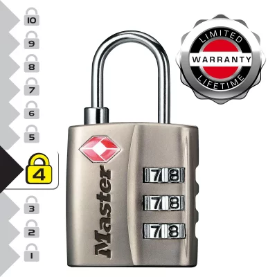MASTER LOCK  Cadenas En Acier Tsa &Agrave; Combinaison Nickel 30 Mm