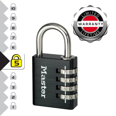 MASTER LOCK  cadenas en aluminium &agrave; combinaison program noir 40 mm