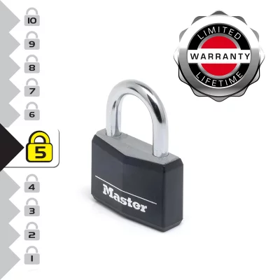 MASTER LOCK  cadenas en aluminium appli ext&eacute;rieure noir 40 mm