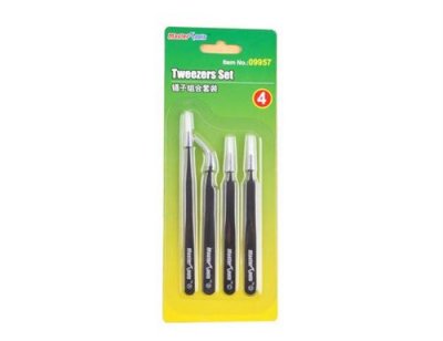 MASTER TOOLS  09957 &ndash; Accessoires de mod&eacute;lisme Tweezers, Set de Pinces, Gris