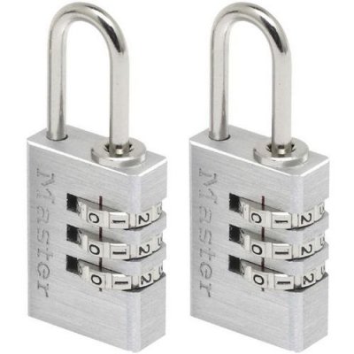 MASTER LOCK MASTERLOCK Lot de 2 cadenas aluminium 20mm a combinaison programmable