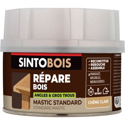 SINTO Mastic &agrave; bois bois angles & gros trous , ch&ecirc;ne clair, 550 g