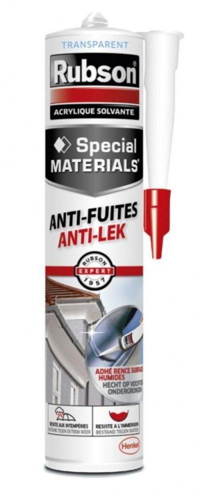 RUBSON Mastic d'&eacute;tanch&eacute;it&eacute; Sp&eacute;cial anti fuites , transparent, 280 ml