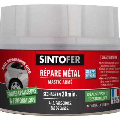 SINTO Mastic et durcisseur blanc Arm&eacute;, fer , 190 g
