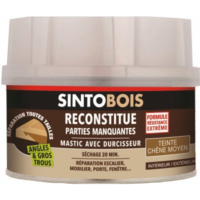 SINTO Mastic sans styr&egrave;ne BOIS ch&ecirc;ne moyen 550g + 30g - 33711