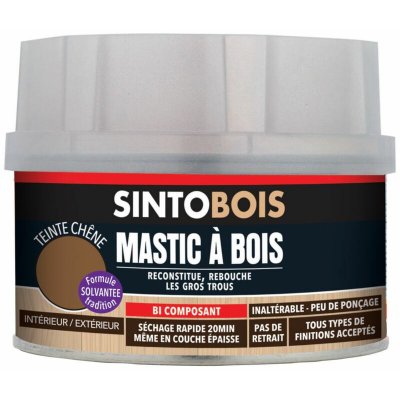 SINTO MasticBOIS + Tube durcisseur  - Ch&ecirc;ne - Boite 500 ml - 33701