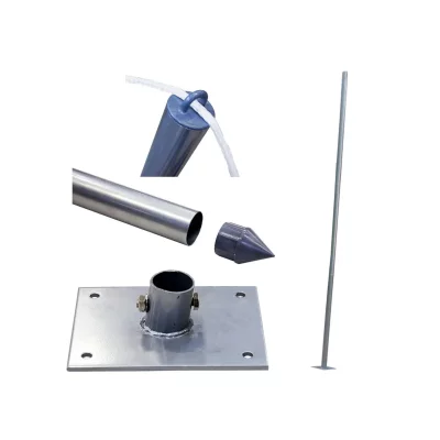 JARDILINE M&acirc;t acier pour voile d'ombrage &Oslash; 50 mm - 2,40 m