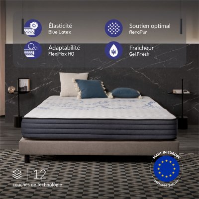 NATURALEX Matelas 120x190 cm - Blue Latex, Mousse HR